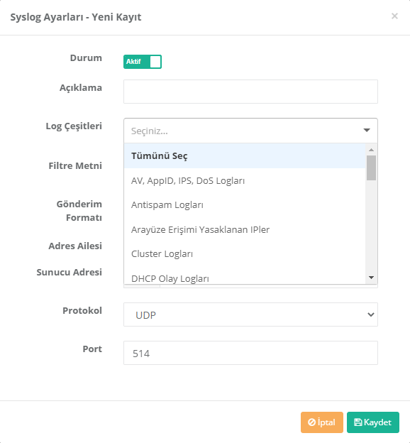 syslog_ayarlari_yeni_kayit